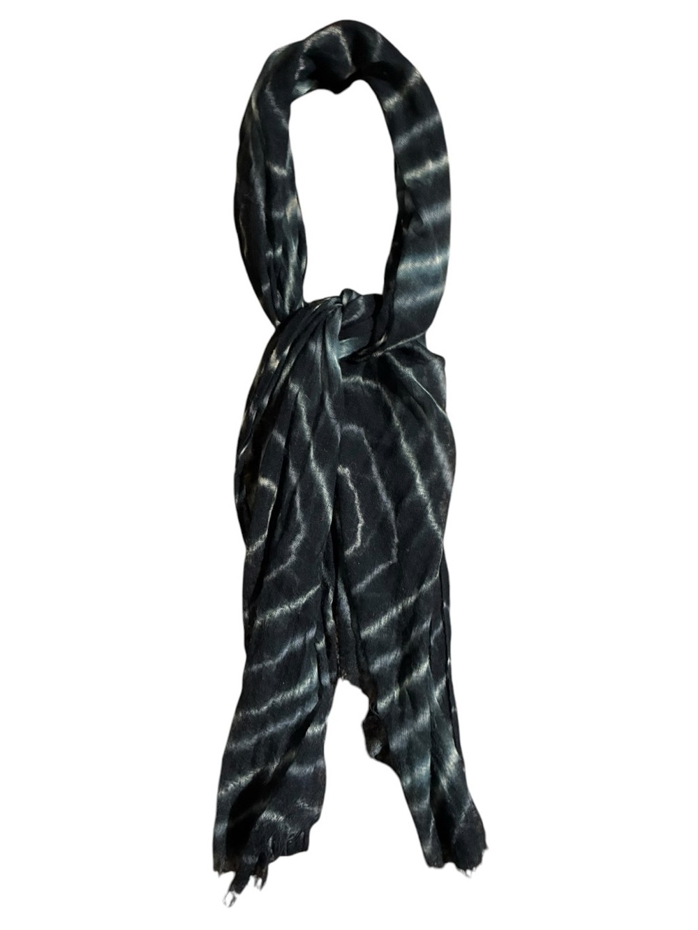 Free & Kashmere Black White Gray Cashmere Scarf